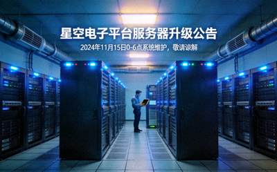 星空电子平台服务器升级公告配图 - 数据中心机房内景